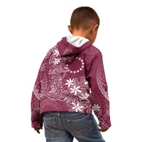 Maroon Kuki Airani Tapakau Kid Hoodie Tribal Anchor Mix Tiare