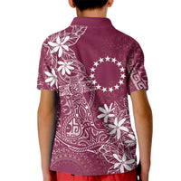 Maroon Kuki Airani Tapakau Kid Polo Shirt Tribal Anchor Mix Tiare