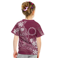 Maroon Kuki Airani Tapakau Kid T Shirt Tribal Anchor Mix Tiare