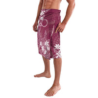 Maroon Kuki Airani Tapakau Lavalava Tribal Anchor Mix Tiare