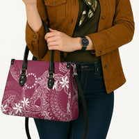 Maroon Kuki Airani Tapakau Leather Bag Tribal Anchor Mix Tiare
