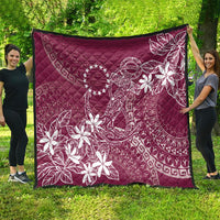 Maroon Kuki Airani Tapakau Quilt Tribal Anchor Mix Tiare
