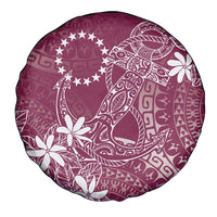 Maroon Kuki Airani Tapakau Spare Tire Cover Tribal Anchor Mix Tiare