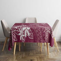 Maroon Kuki Airani Tapakau Tablecloth Tribal Anchor Mix Tiare