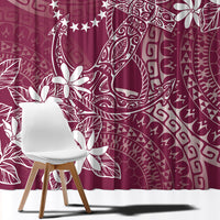 Maroon Kuki Airani Tapakau Window Curtain Tribal Anchor Mix Tiare