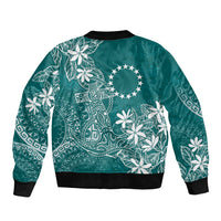Teal Kuki Airani Tapakau Bomber Jacket Tribal Anchor Mix Tiare
