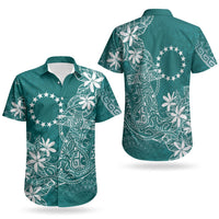 Teal Kuki Airani Tapakau Couples Matching Summer Maxi Dress and Hawaiian Shirt Tribal Anchor Mix Tiare LT7 - Polynesian Pride