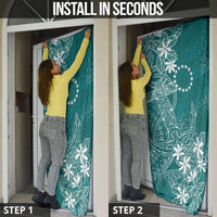 Teal Kuki Airani Tapakau Door Cover Tribal Anchor Mix Tiare