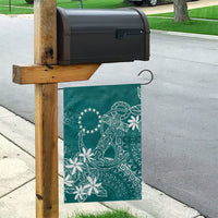 Teal Kuki Airani Tapakau Garden Flag Tribal Anchor Mix Tiare