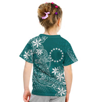 Teal Kuki Airani Tapakau Kid T Shirt Tribal Anchor Mix Tiare