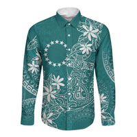 Teal Kuki Airani Tapakau Long Sleeve Button Shirt Tribal Anchor Mix Tiare LT7 Unisex Teal - Polynesian Pride