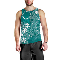 Teal Kuki Airani Tapakau Men Tank Top Tribal Anchor Mix Tiare