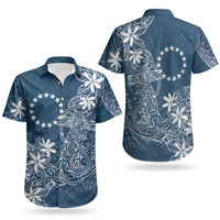 Navy Kuki Airani Tapakau Couples Matching Mermaid Dress and Hawaiian Shirt Tribal Anchor Mix Tiare LT7 - Polynesian Pride