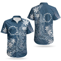 Navy Kuki Airani Tapakau Couples Matching Puletasi and Hawaiian Shirt Tribal Anchor Mix Tiare LT7 - Polynesian Pride