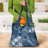 Navy Kuki Airani Tapakau Grocery Bag Tribal Anchor Mix Tiare