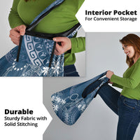 Navy Kuki Airani Tapakau Grocery Bag Tribal Anchor Mix Tiare