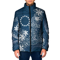 Navy Kuki Airani Tapakau Padded Jacket Tribal Anchor Mix Tiare