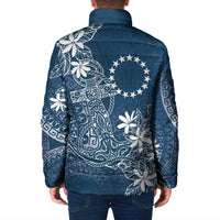 Navy Kuki Airani Tapakau Padded Jacket Tribal Anchor Mix Tiare