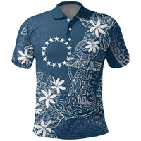 Navy Kuki Airani Tapakau Polo Shirt Tribal Anchor Mix Tiare LT7 Navy - Polynesian Pride