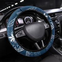 Navy Kuki Airani Tapakau Steering Wheel Cover Tribal Anchor Mix Tiare