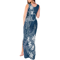 Navy Kuki Airani Tapakau Tank Maxi Dress Tribal Anchor Mix Tiare