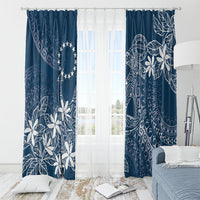 Navy Kuki Airani Tapakau Window Curtain Tribal Anchor Mix Tiare