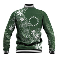 Sage Green Kuki Airani Tapakau Baseball Jacket Tribal Anchor Mix Tiare