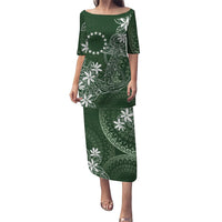 Sage Green Kuki Airani Tapakau Family Matching Puletasi and Hawaiian Shirt Tribal Anchor Mix Tiare