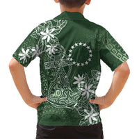 Sage Green Kuki Airani Tapakau Family Matching Tank Maxi Dress and Hawaiian Shirt Tribal Anchor Mix Tiare