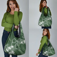 Sage Green Kuki Airani Tapakau Grocery Bag Tribal Anchor Mix Tiare