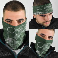 Sage Green Kuki Airani Tapakau Neck Gaiter Tribal Anchor Mix Tiare