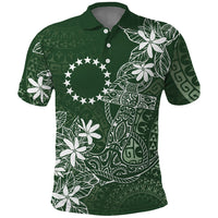 Sage Green Kuki Airani Tapakau Polo Shirt Tribal Anchor Mix Tiare