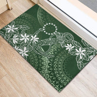 Sage Green Kuki Airani Tapakau Rubber Doormat Tribal Anchor Mix Tiare