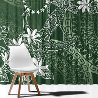 Sage Green Kuki Airani Tapakau Window Curtain Tribal Anchor Mix Tiare
