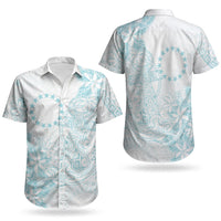 Turquoise Kuki Airani Tapakau Couples Matching Short Sleeve Bodycon Dress and Hawaiian Shirt Tribal Anchor Mix Tiare LT7 - Polynesian Pride