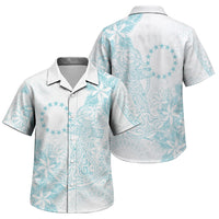 Turquoise Kuki Airani Tapakau Family Matching Off The Shoulder Long Sleeve Dress and Hawaiian Shirt Tribal Anchor Mix Tiare LT7 Son's Shirt Turquoise - Polynesian Pride