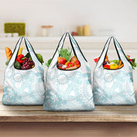 Turquoise Kuki Airani Tapakau Grocery Bag Tribal Anchor Mix Tiare