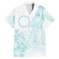 Turquoise Kuki Airani Tapakau Hawaiian Shirt Tribal Anchor Mix Tiare