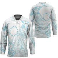 Turquoise Kuki Airani Tapakau Hockey Jersey Tribal Anchor Mix Tiare