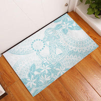 Turquoise Kuki Airani Tapakau Rubber Doormat Tribal Anchor Mix Tiare