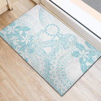 Turquoise Kuki Airani Tapakau Rubber Doormat Tribal Anchor Mix Tiare