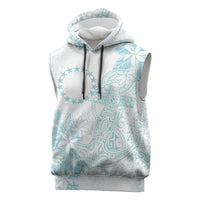 Turquoise Kuki Airani Tapakau Sleeveless Hoodie Tribal Anchor Mix Tiare