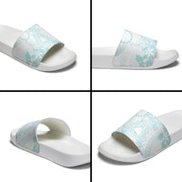 Turquoise Kuki Airani Tapakau Slide Sandals Tribal Anchor Mix Tiare