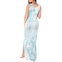 Turquoise Kuki Airani Tapakau Tank Maxi Dress Tribal Anchor Mix Tiare