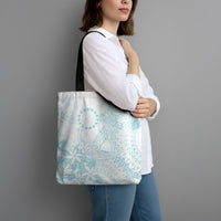 Turquoise Kuki Airani Tapakau Tote Bag Tribal Anchor Mix Tiare