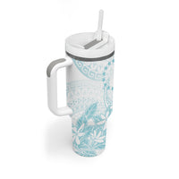 Turquoise Kuki Airani Tapakau Tumbler With Handle Tribal Anchor Mix Tiare