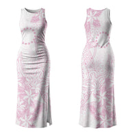 Candy Pink Kuki Airani Tapakau Couples Matching Tank Maxi Dress and Hawaiian Shirt Tribal Anchor Mix Tiare LT7 - Polynesian Pride