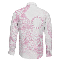 Candy Pink Kuki Airani Tapakau Family Matching Long Sleeve Bodycon Dress and Hawaiian Shirt Tribal Anchor Mix Tiare