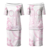 Candy Pink Kuki Airani Tapakau Family Matching Puletasi and Hawaiian Shirt Tribal Anchor Mix Tiare LT7 Mom's Dress Candy Pink - Polynesian Pride