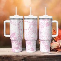 Candy Pink Kuki Airani Tapakau Tumbler With Handle Tribal Anchor Mix Tiare